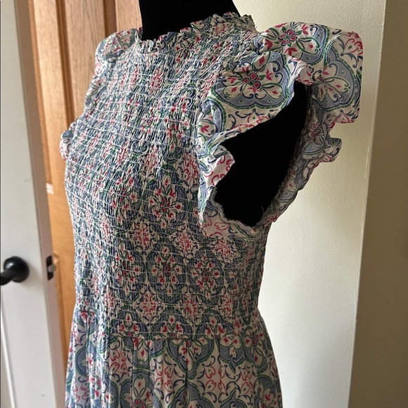 LOFT Blue and Pink Patterned Maxi Dress size 6 - Picture 5 of 10